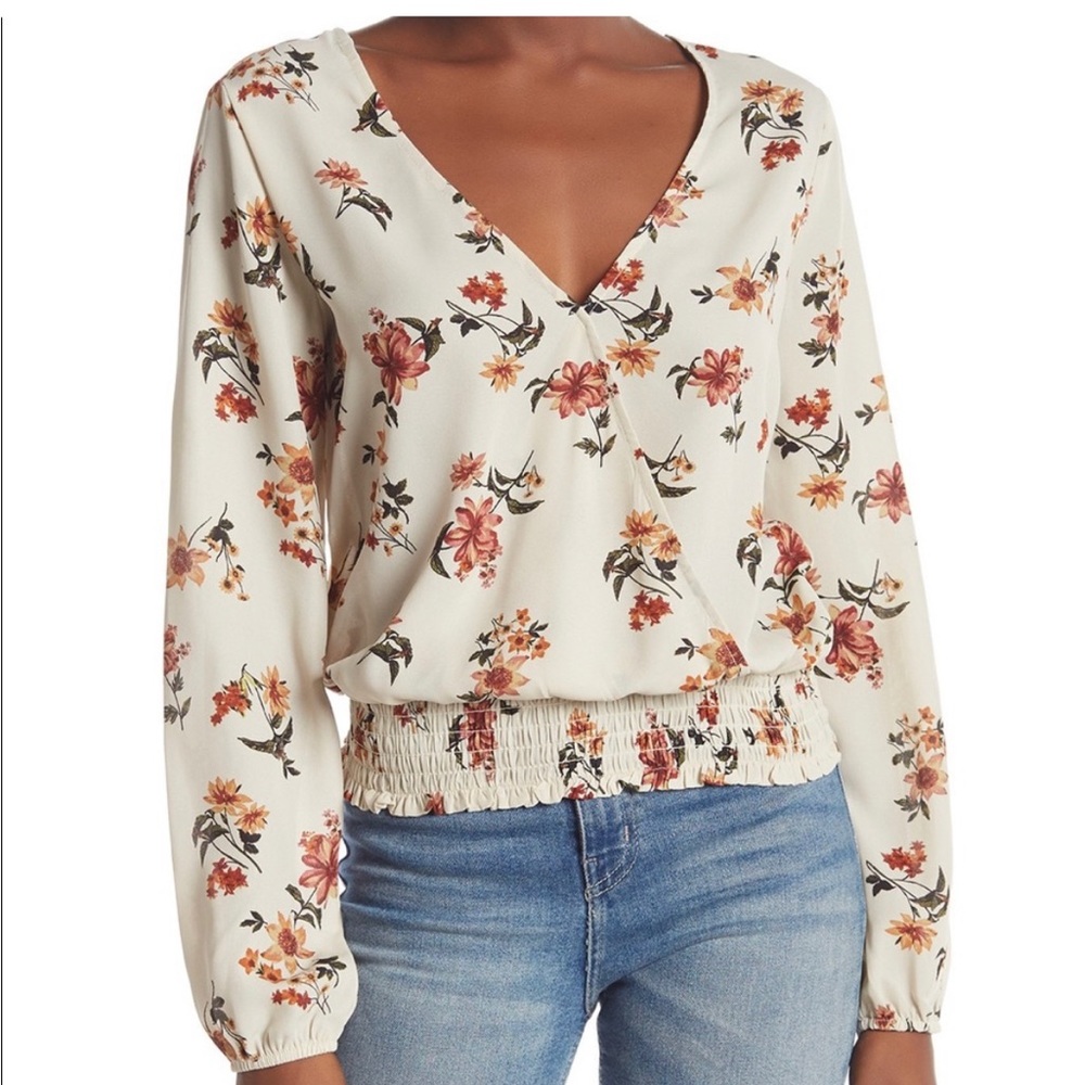 Socialite Nordstrom Long Sleeve Floral Blouse / Top XS